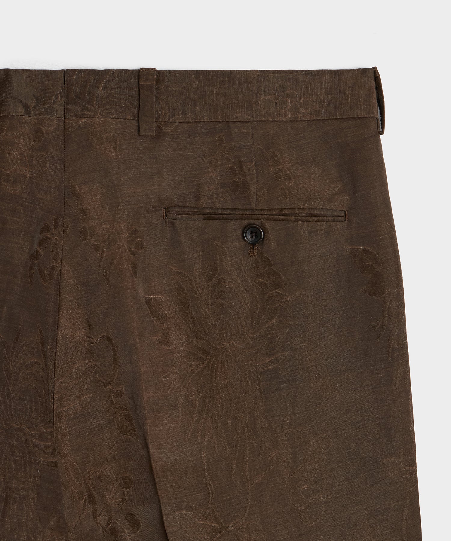 Todd Snyder Italian Linen-Cupro Wythe Trouser in Brown Floral Brown