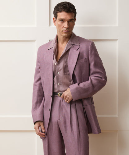 Todd Snyder Italian Linen-Wool Single-Breasted Wythe Jacket in Pink Pink