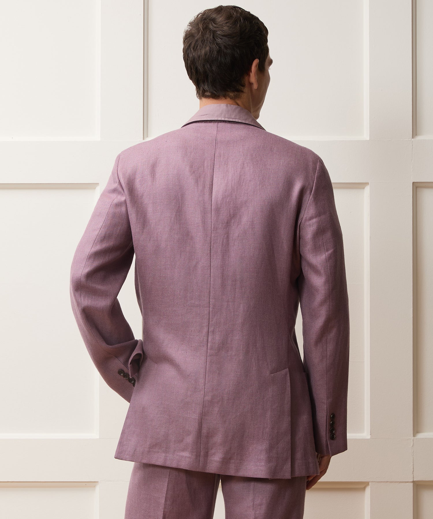 Todd Snyder Italian Linen-Wool Single-Breasted Wythe Jacket in Pink Pink