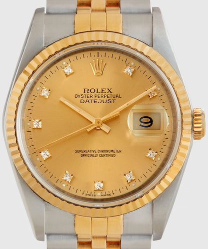 Todd Snyder 1991 Rolex Oyster Perpetual Datejust 2-Tone Diamond Jubilee Watch Gold