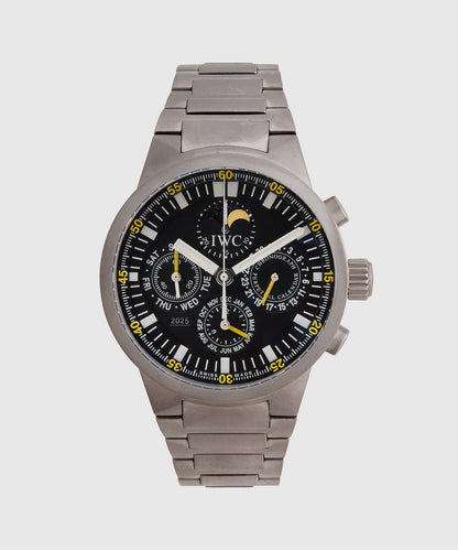 Todd Snyder 2004 IWC Perpetual Calendar Titanium Chronograph Watch Silver