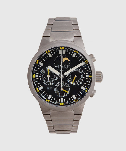 Todd Snyder 2004 IWC Perpetual Calendar Titanium Chronograph Watch Silver
