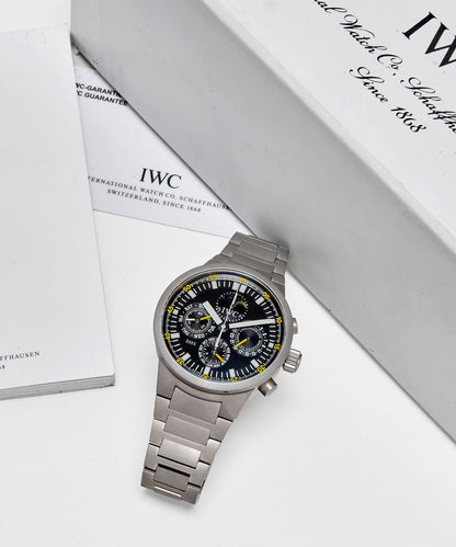 Todd Snyder 2004 IWC Perpetual Calendar Titanium Chronograph Watch Silver