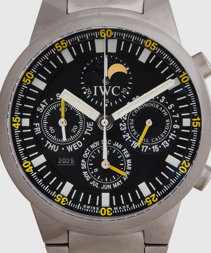 Todd Snyder 2004 IWC Perpetual Calendar Titanium Chronograph Watch Silver
