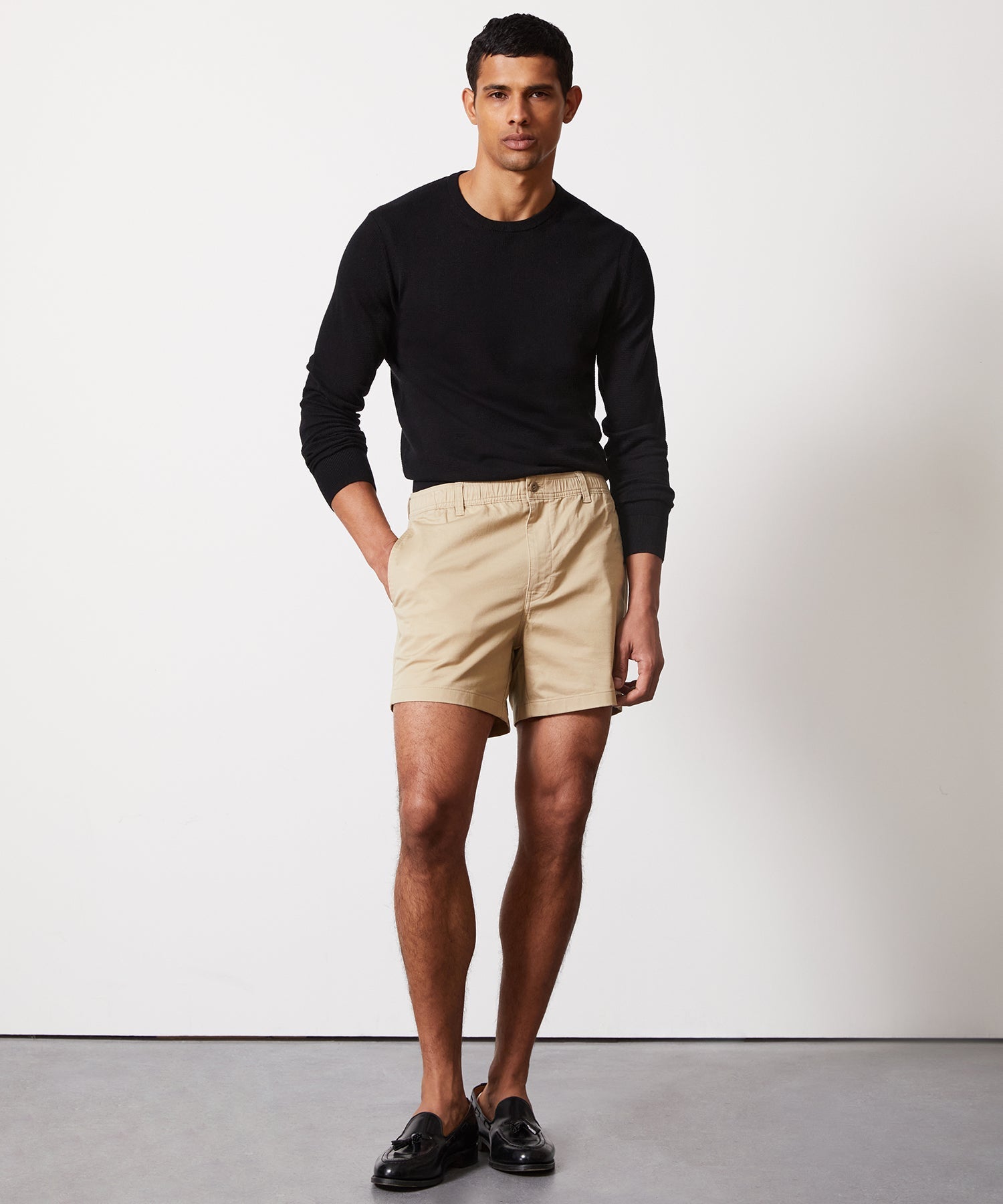Todd Snyder 5" Cotton Beachcomber Short in Pebble Beige Pebble Beige