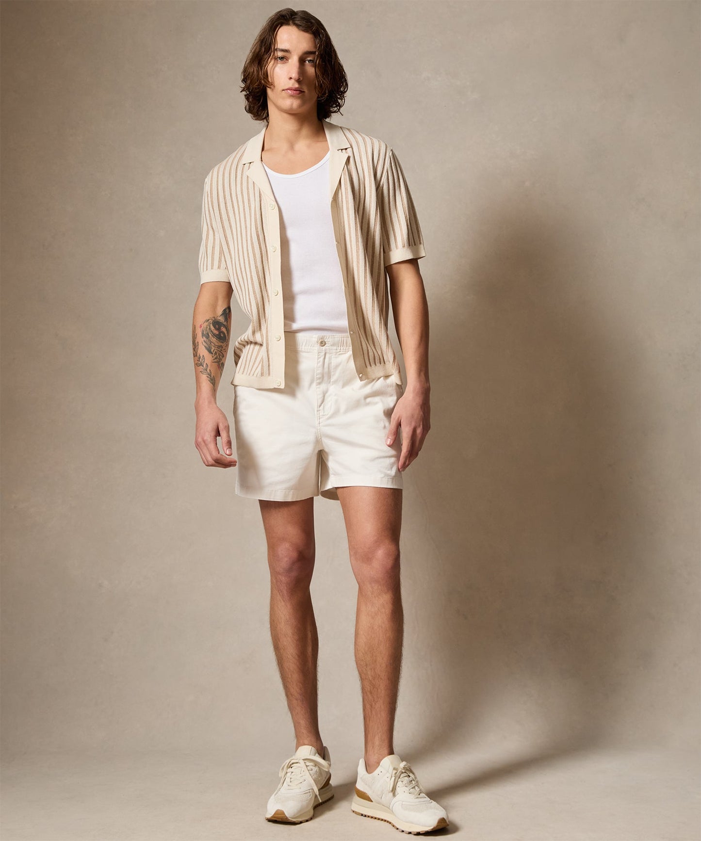 Todd Snyder 5" Cotton Beachcomber Short in Off White Bisque