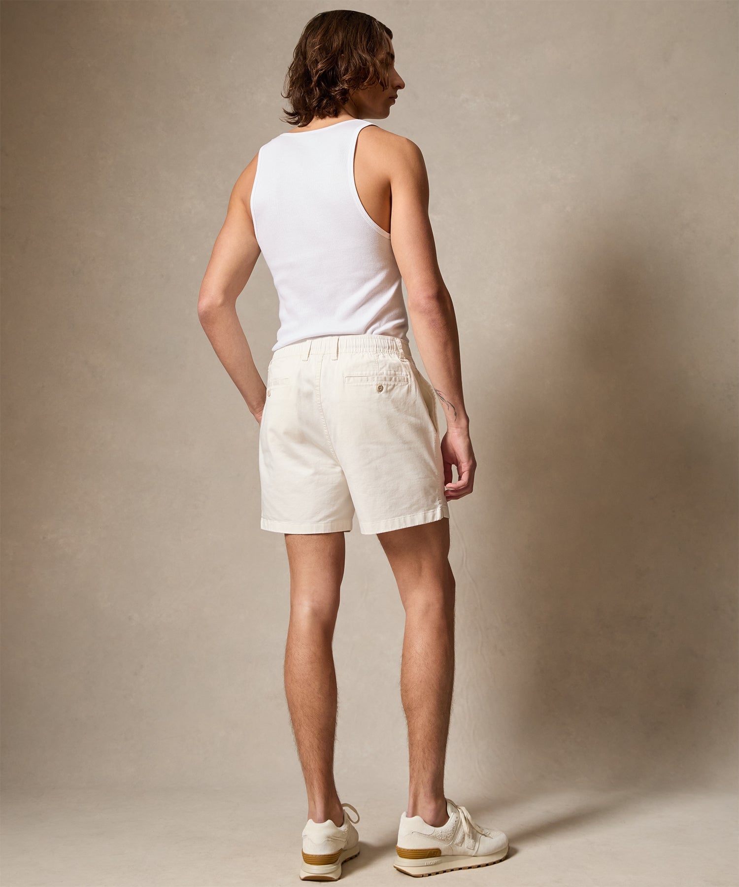 Todd Snyder 5" Cotton Beachcomber Short in Off White Bisque