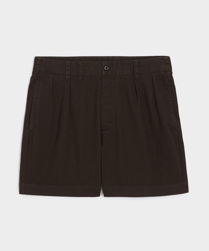 Todd Snyder 5" Cotton Officer Short in Dark Brown Dark Brown