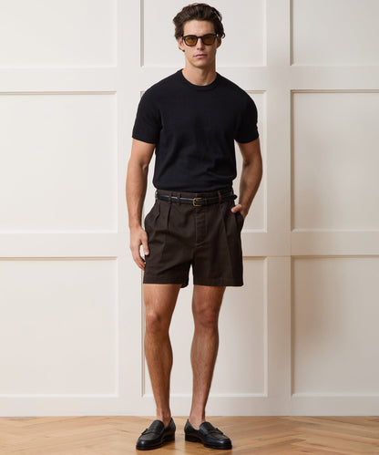 Todd Snyder 5" Cotton Officer Short in Dark Brown Dark Brown