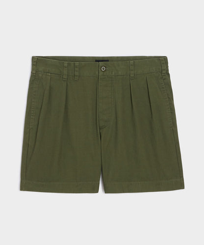 Todd Snyder 5" Cotton Officer Short in Olive Olive