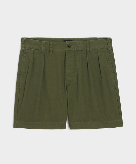 Todd Snyder 5" Cotton Officer Short in Olive Olive