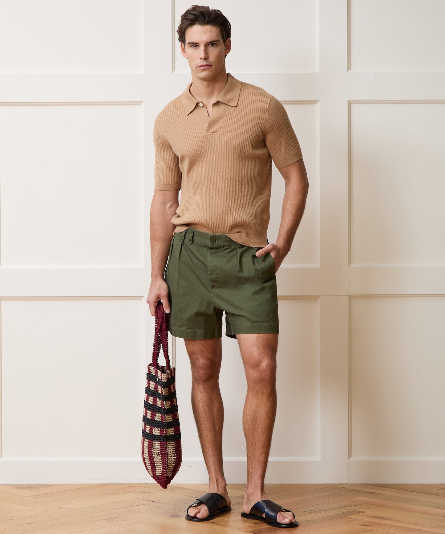 Todd Snyder 5" Cotton Officer Short in Olive Olive