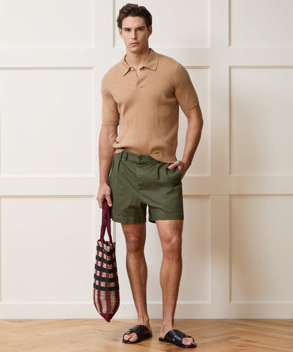 Todd Snyder 5" Cotton Officer Short in Olive Olive