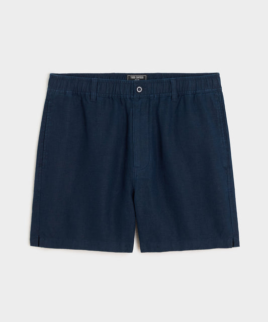 Todd Snyder 5" Linen Beachcomber Short in Navy Navy