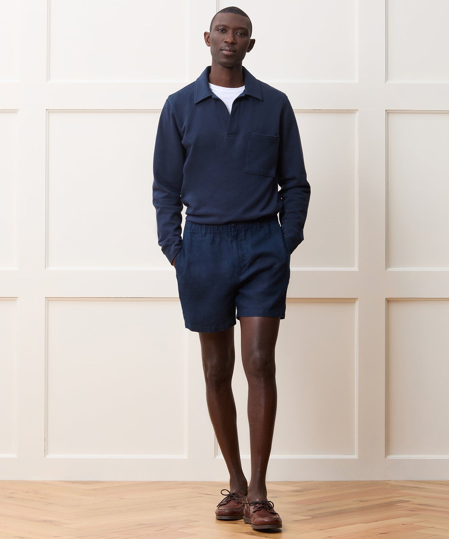 Todd Snyder 5" Linen Beachcomber Short in Navy Navy