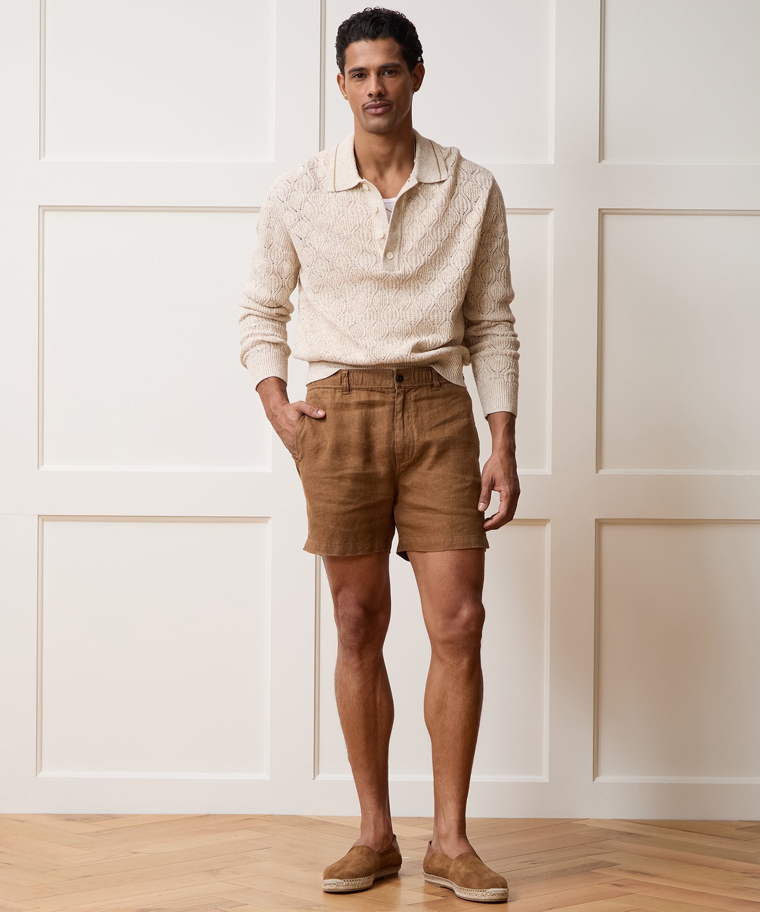 Todd Snyder 5" Linen Beachcomber Short in Clay Clay