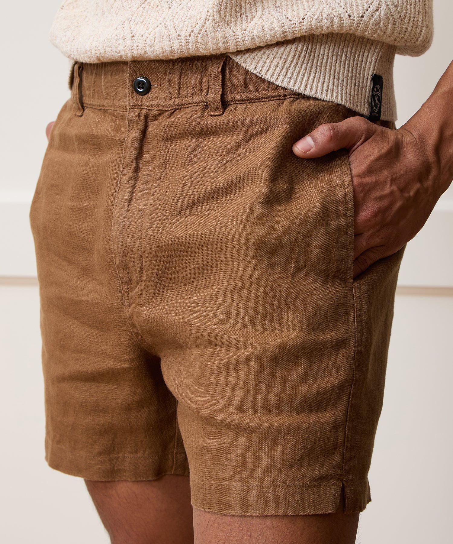 Todd Snyder 5" Linen Beachcomber Short in Clay Clay