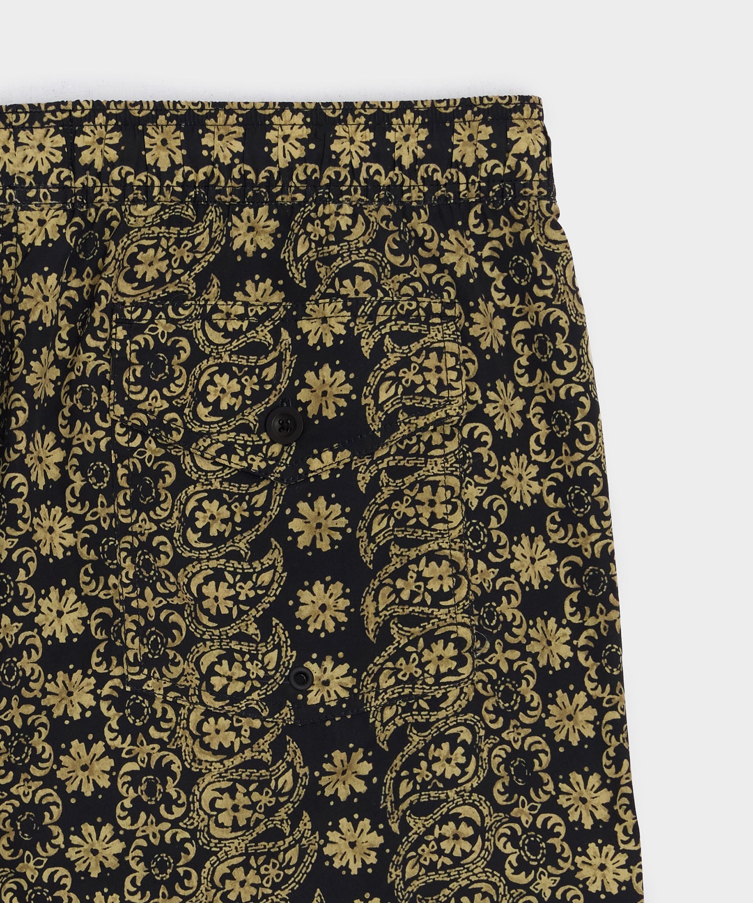 Todd Snyder 5" Montauk Swim Trunk in Black Floral Black