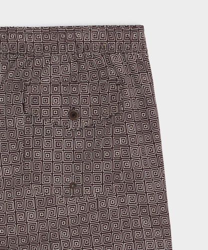 Todd Snyder 5" Montauk Swim Trunk in Brown Geo Brown
