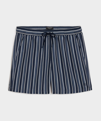 Todd Snyder 5" Montauk Swim Trunk in Navy Stripe Navy