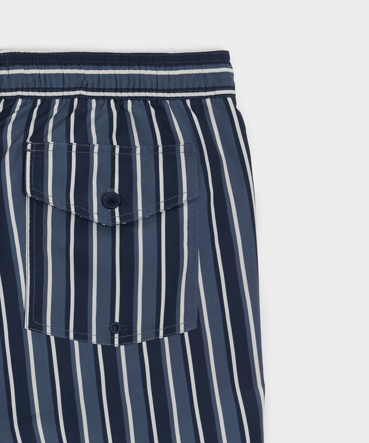 Todd Snyder 5" Montauk Swim Trunk in Navy Stripe Navy