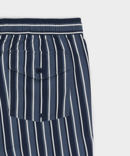 Todd Snyder 5" Montauk Swim Trunk in Navy Stripe Navy