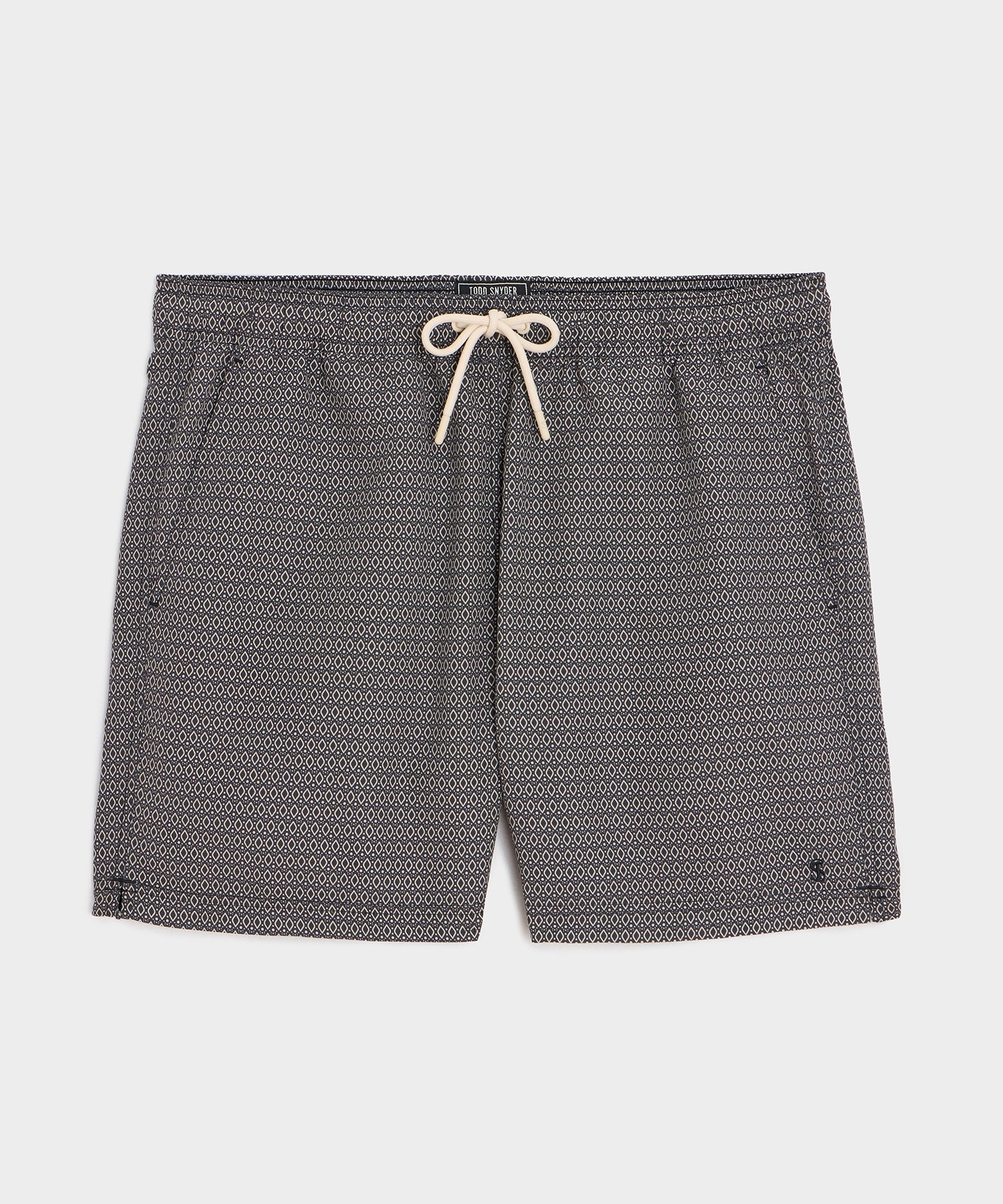 Todd Snyder 5" Montauk Swim Trunk in Black Diamond Black