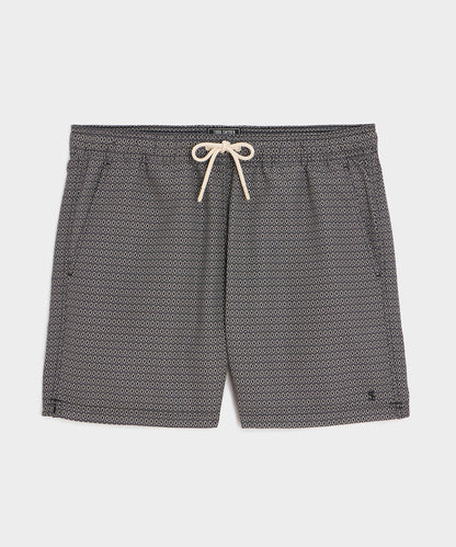 Todd Snyder 5" Montauk Swim Trunk in Black Diamond Black