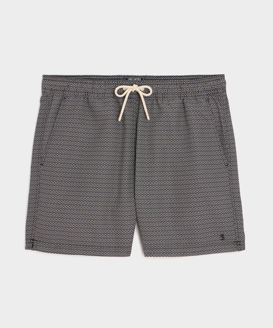 Todd Snyder 5" Montauk Swim Trunk in Black Diamond Black