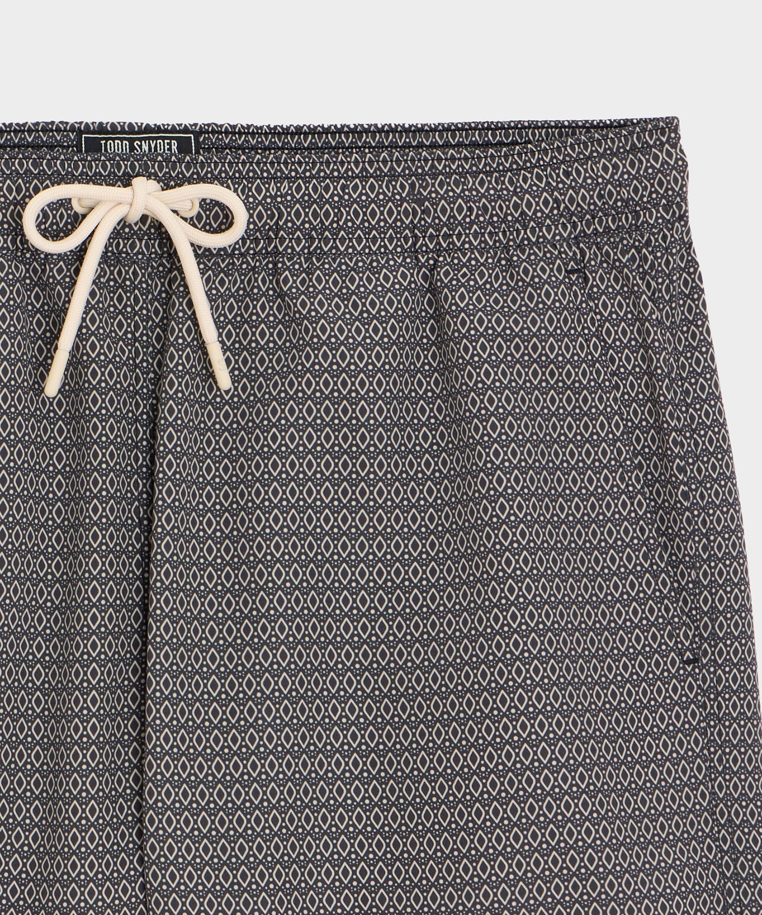 Todd Snyder 5" Montauk Swim Trunk in Black Diamond Black