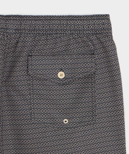 Todd Snyder 5" Montauk Swim Trunk in Black Diamond Black