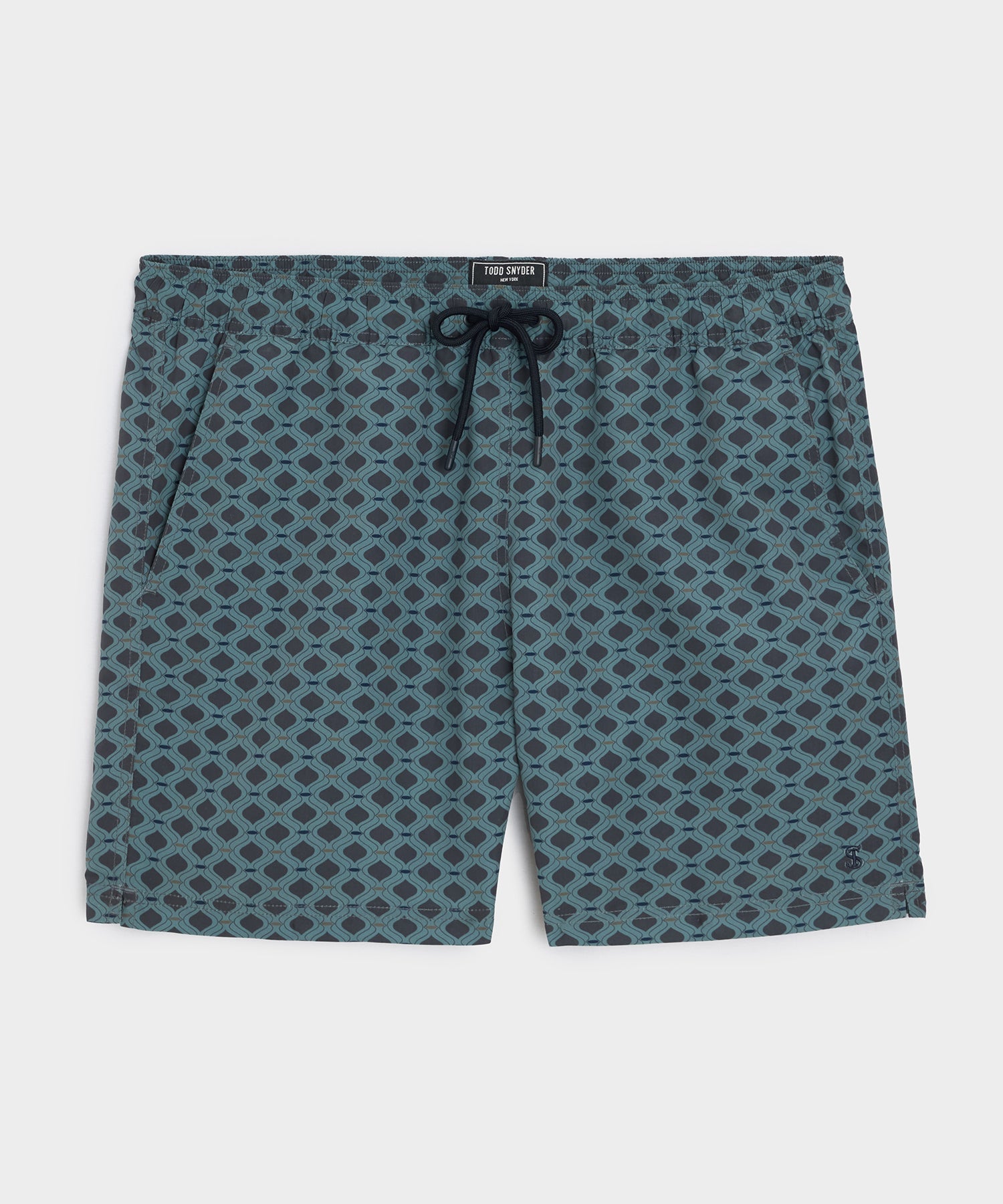 Todd Snyder 5" Montauk Swim Trunk in Navy Geo Navy