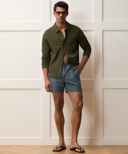 Todd Snyder 5" Montauk Swim Trunk in Navy Geo Navy