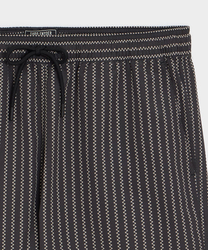 Todd Snyder 5" Montauk Swim Trunk in Black Stripe Black