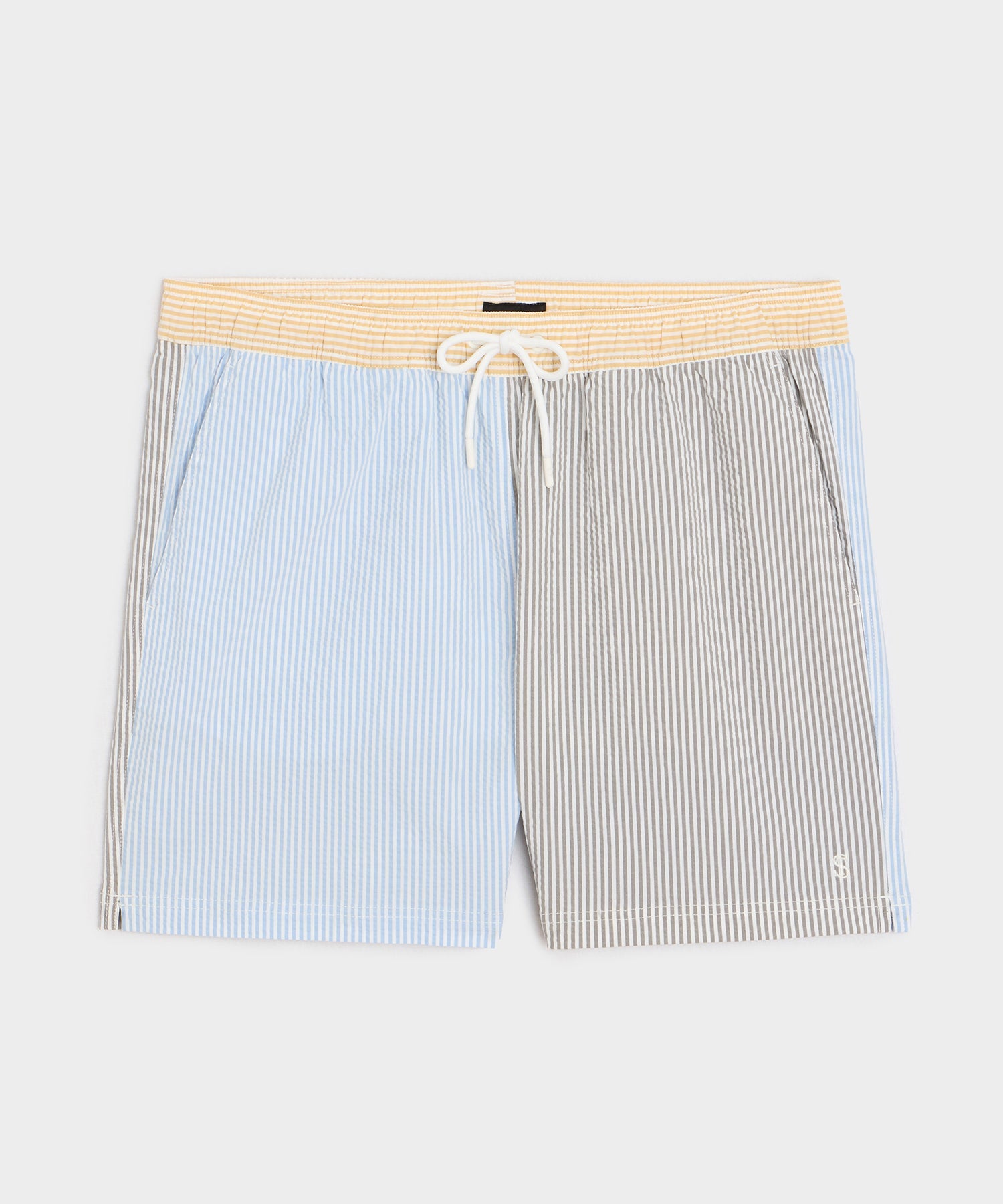 Todd Snyder 5" Seersucker Montauk Swim Trunk in Multi Stripe Multi