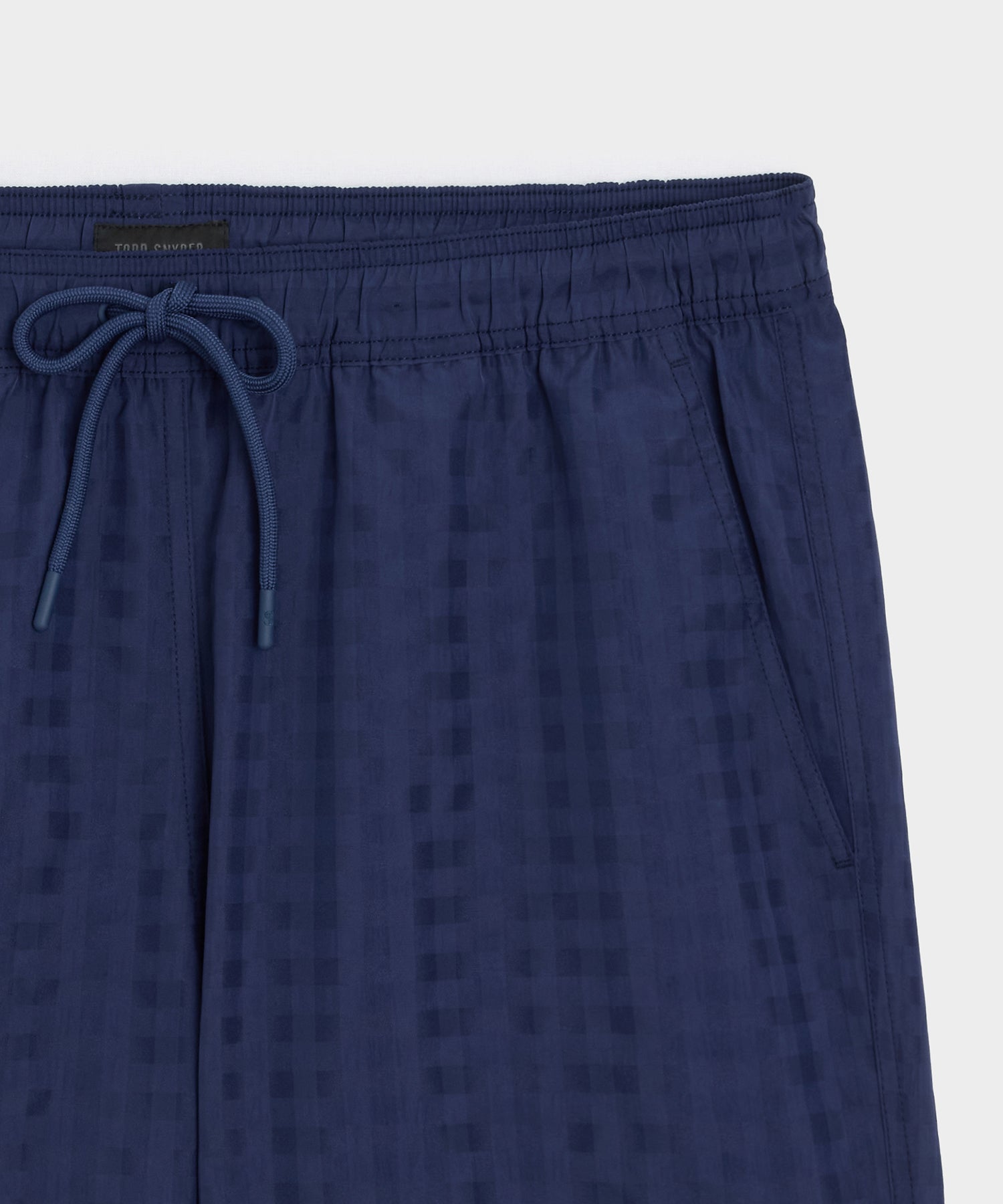 Todd Snyder 5" Seersucker Montauk Swim Trunk in Blue Blue