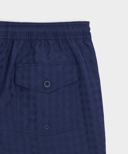 Todd Snyder 5" Seersucker Montauk Swim Trunk in Navy Navy