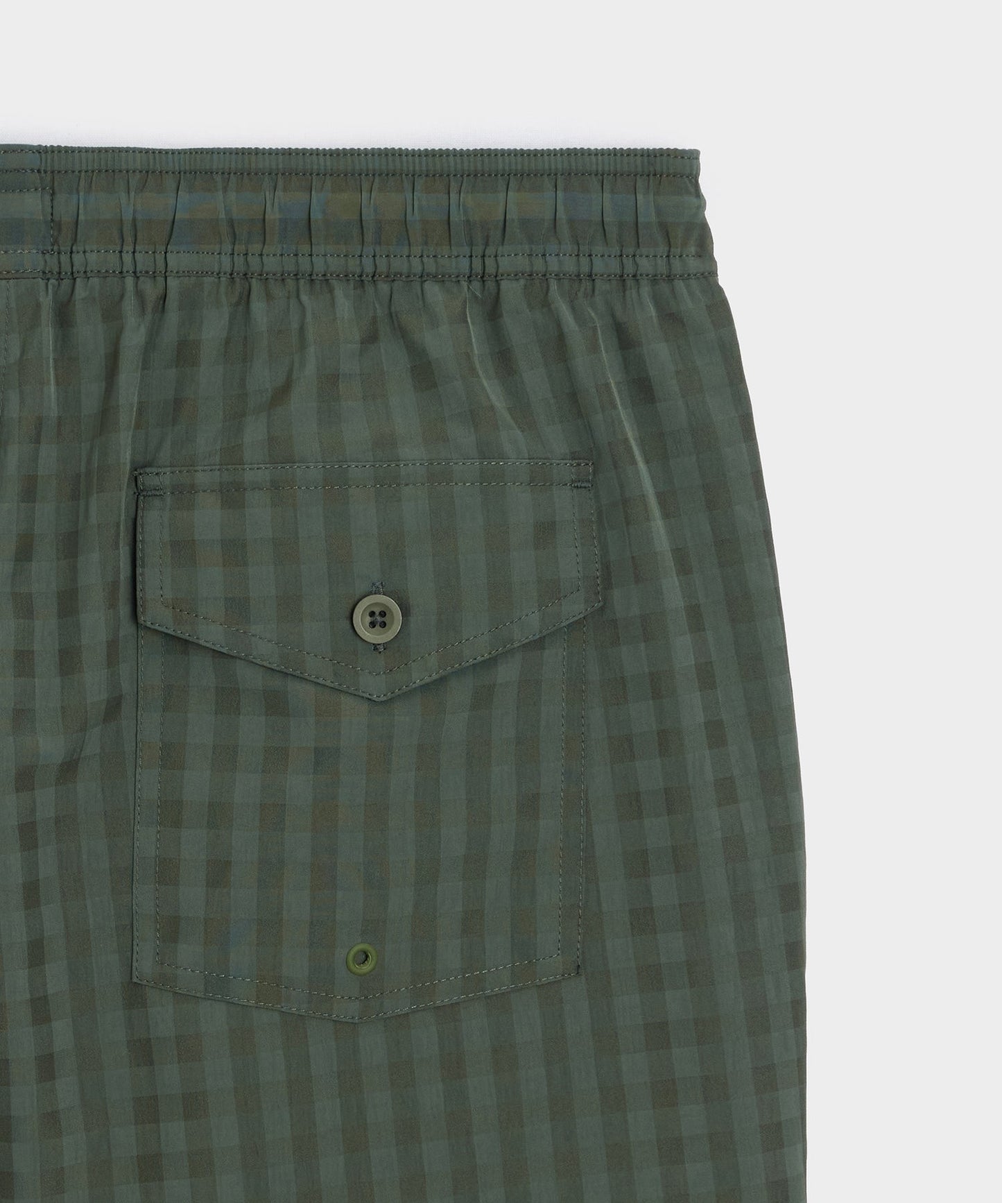 Todd Snyder 5" Seersucker Montauk Swim Trunk in Olive Olive