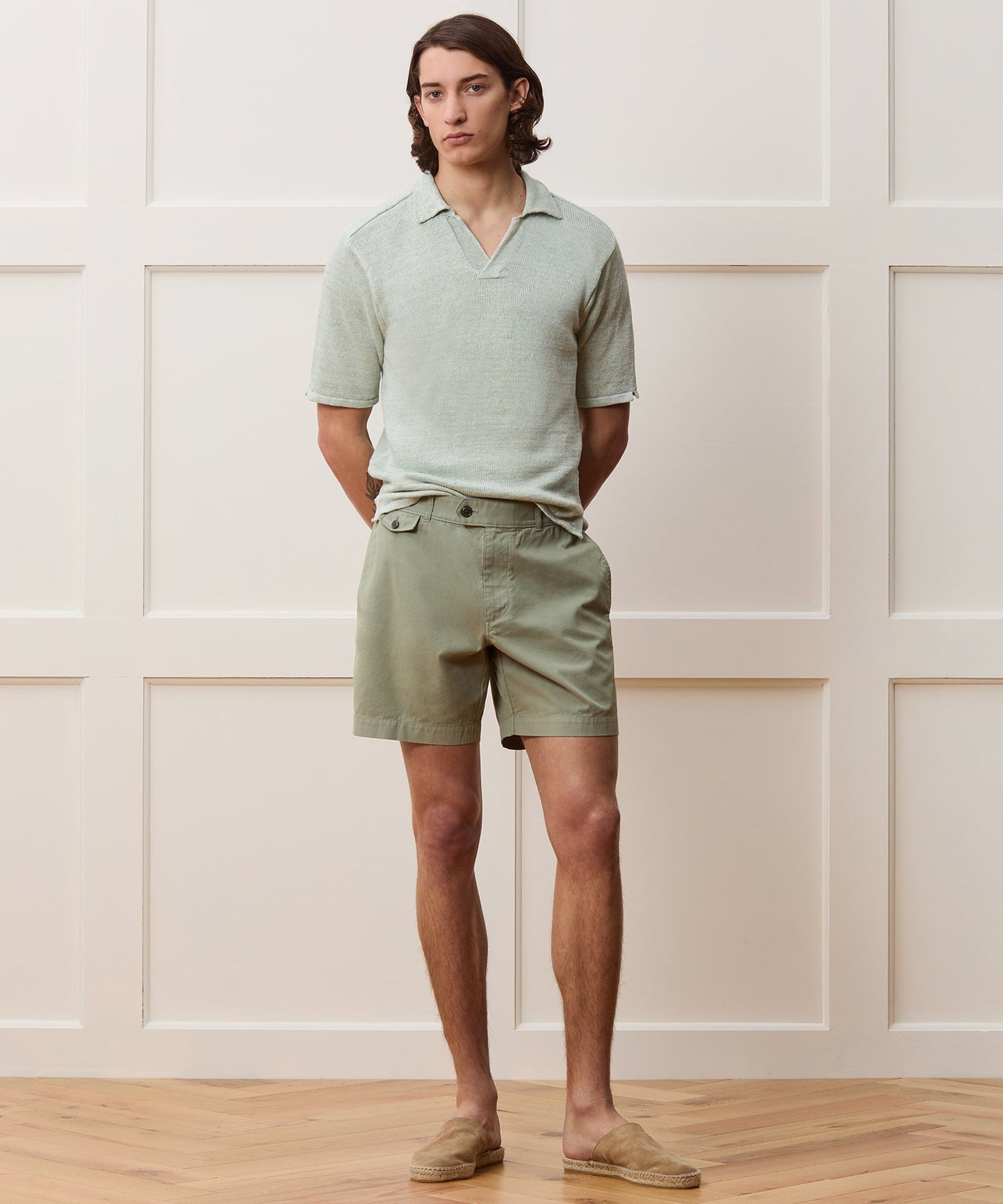 Todd Snyder 7" Chino Hudson Short in Green Sage Green Sage