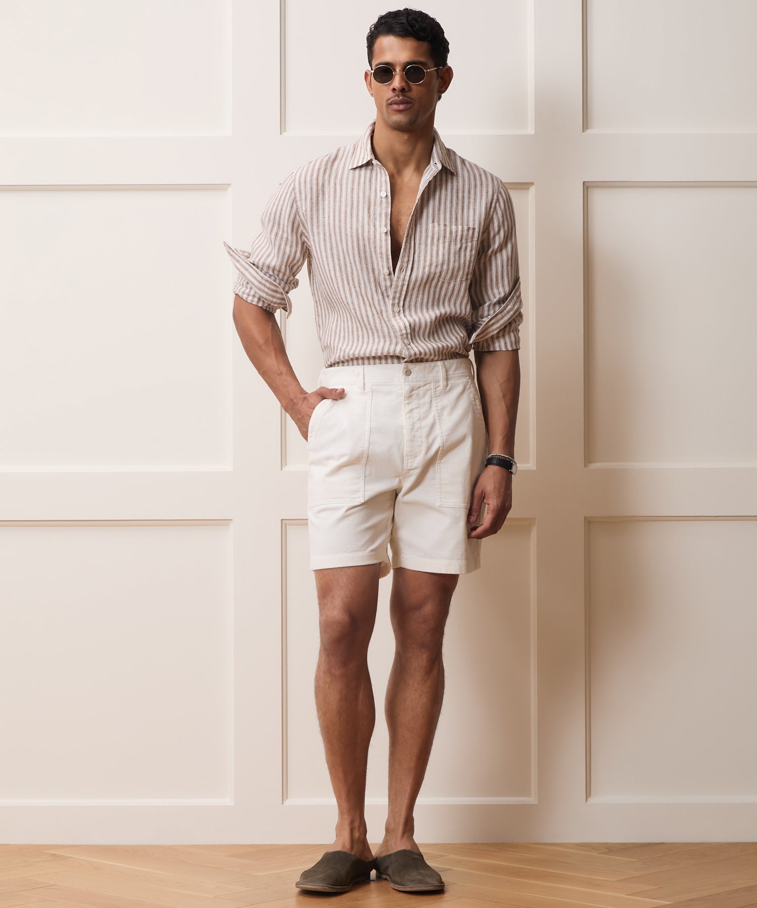 Todd Snyder 7" Corduroy Camp Short in Bisque Bisque