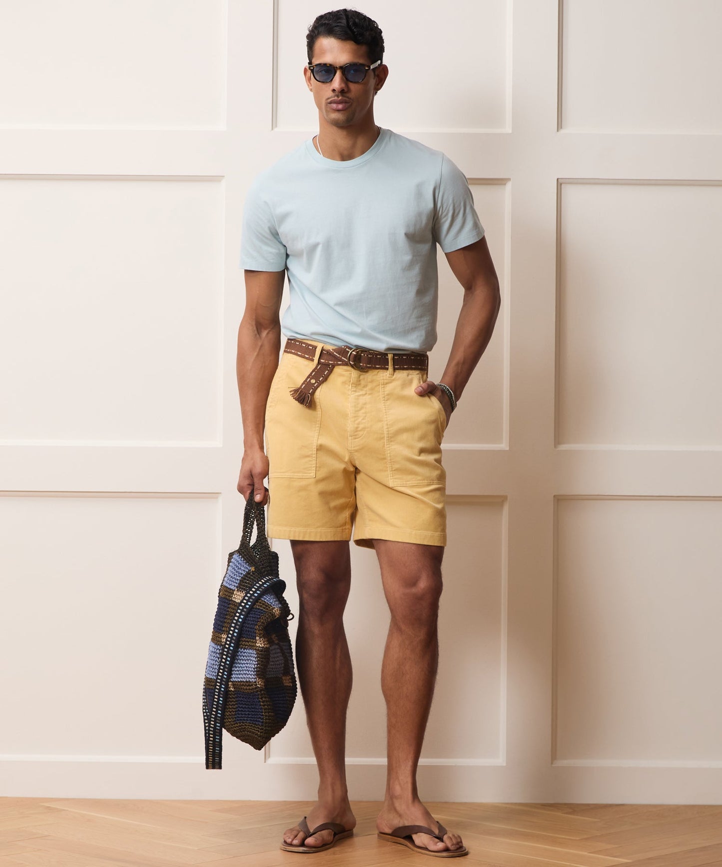 Todd Snyder 7" Corduroy Camp Short in Craspedia Craspedia