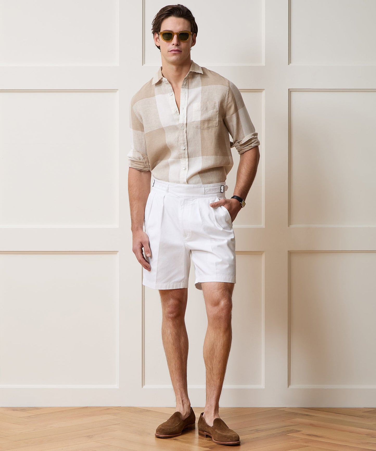 Todd Snyder 7" Cotton Gurkha Short in White White