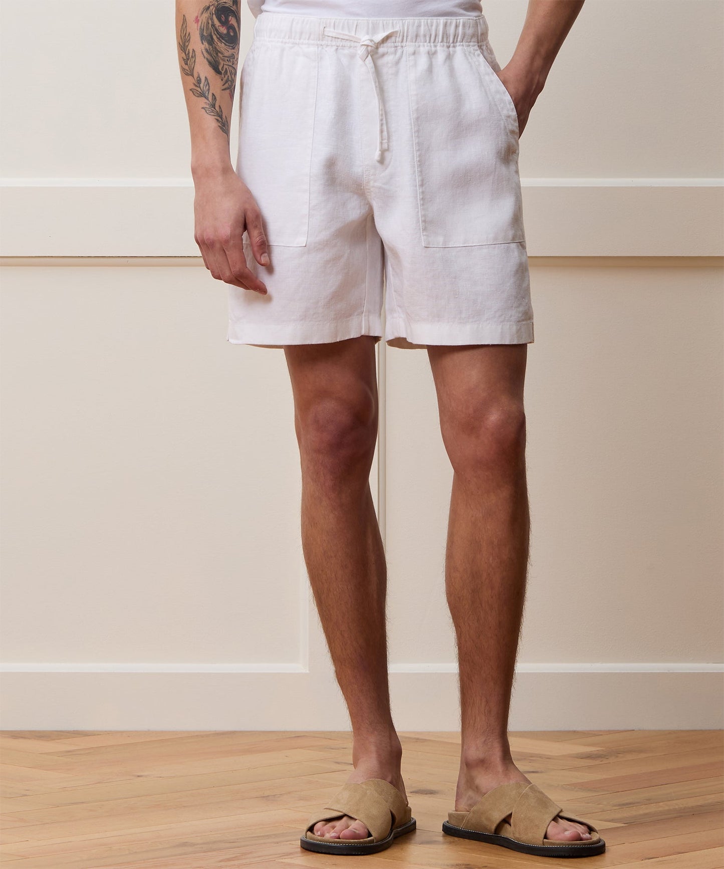 Todd Snyder 7" Linen Beach Short White