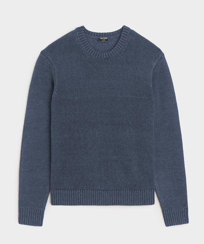 Todd Snyder Linen Crewneck Sweater in Navy Navy