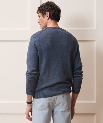 Todd Snyder Linen Crewneck Sweater in Navy Navy