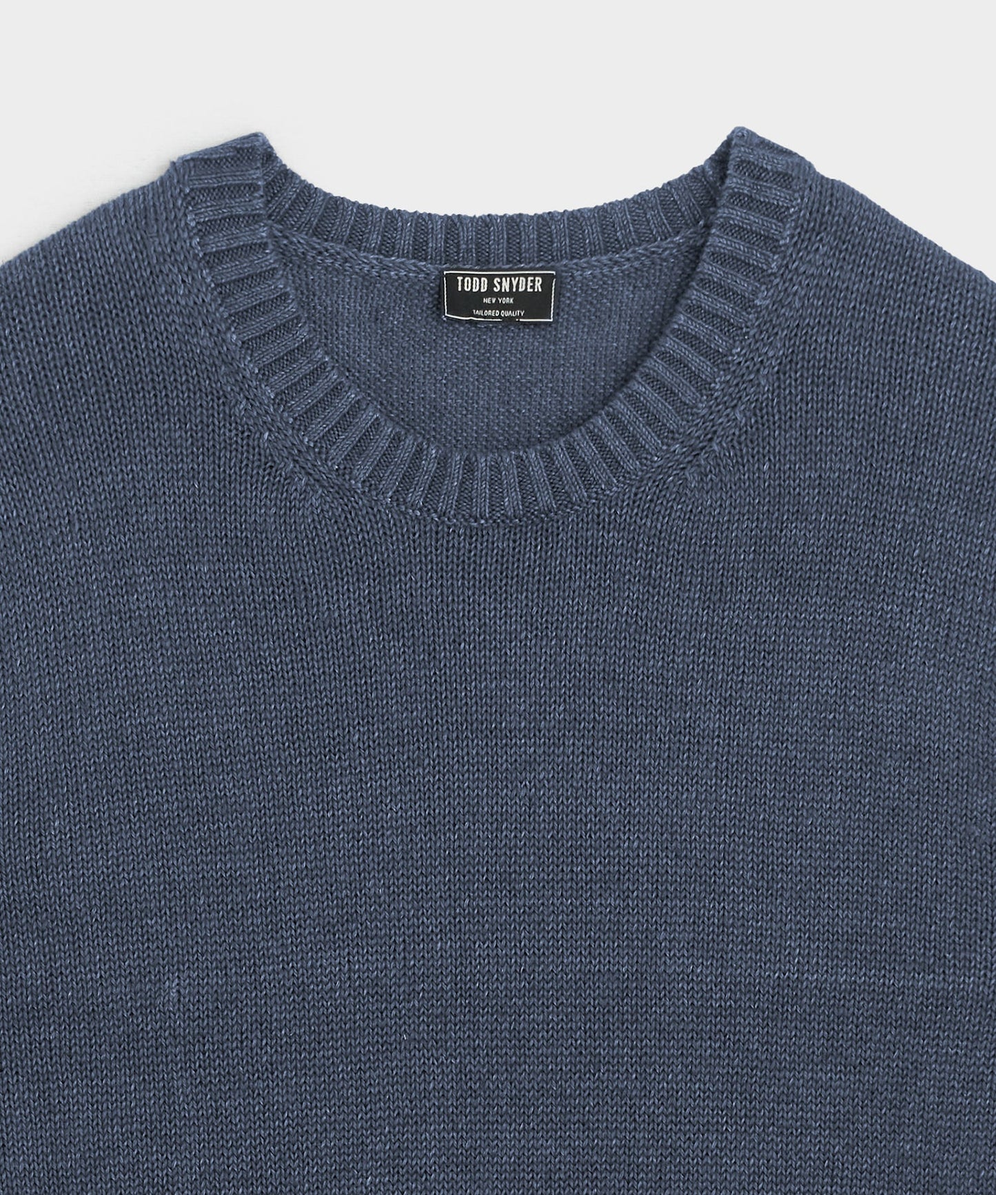 Todd Snyder Linen Crewneck Sweater in Navy Navy