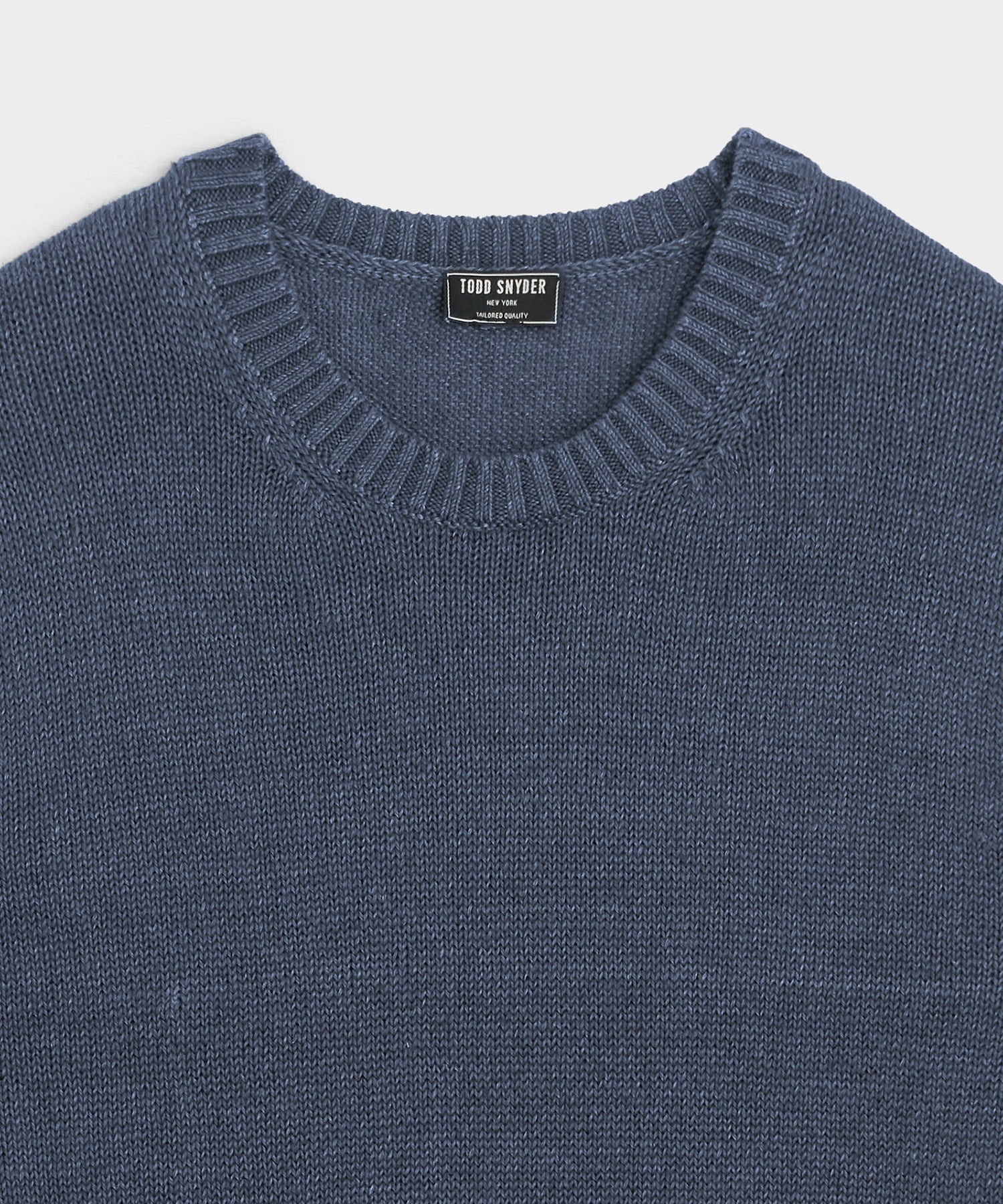 Todd Snyder Linen Crewneck Sweater in Navy Navy