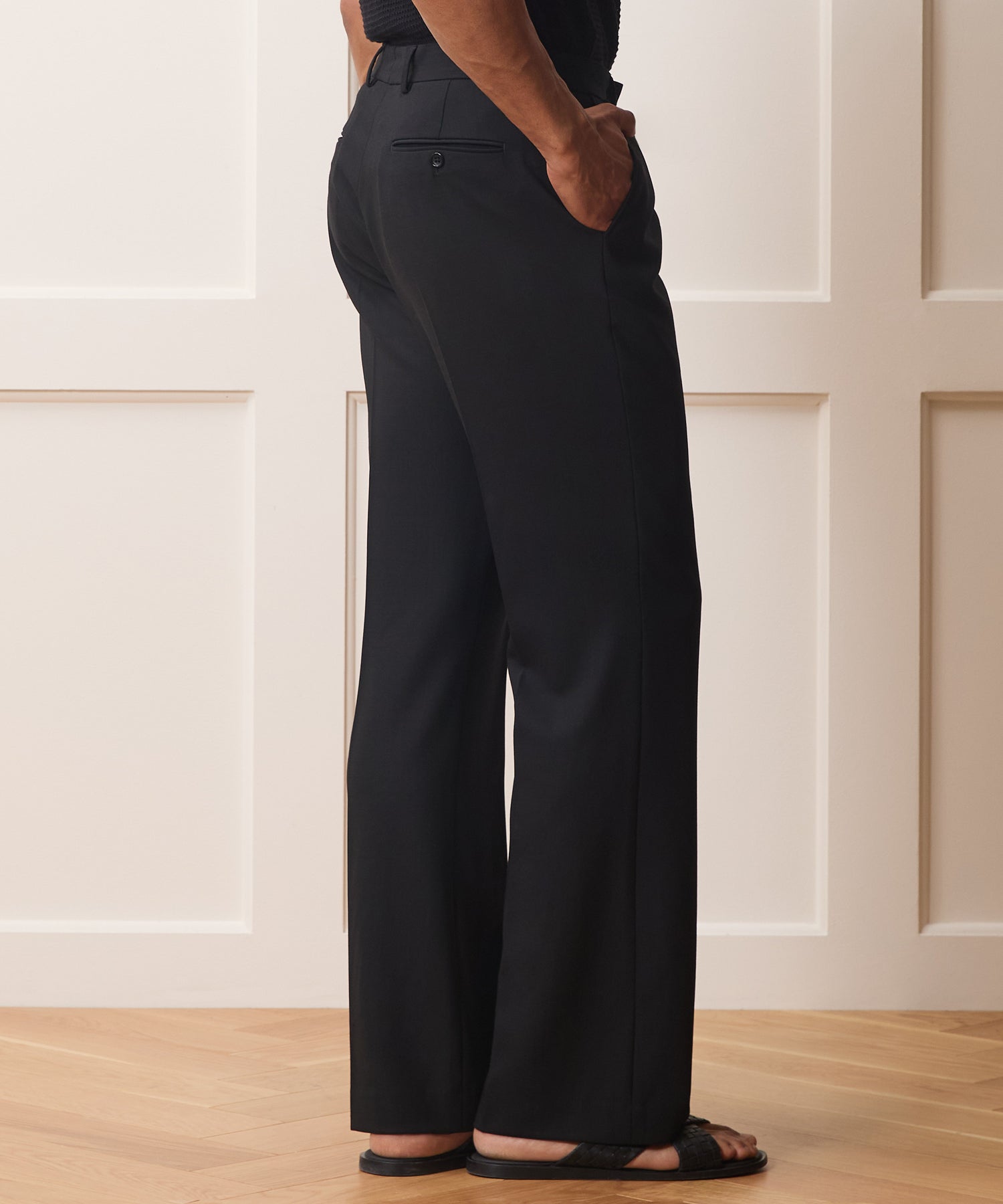 Todd Snyder Italian Wool Flare Trouser Black