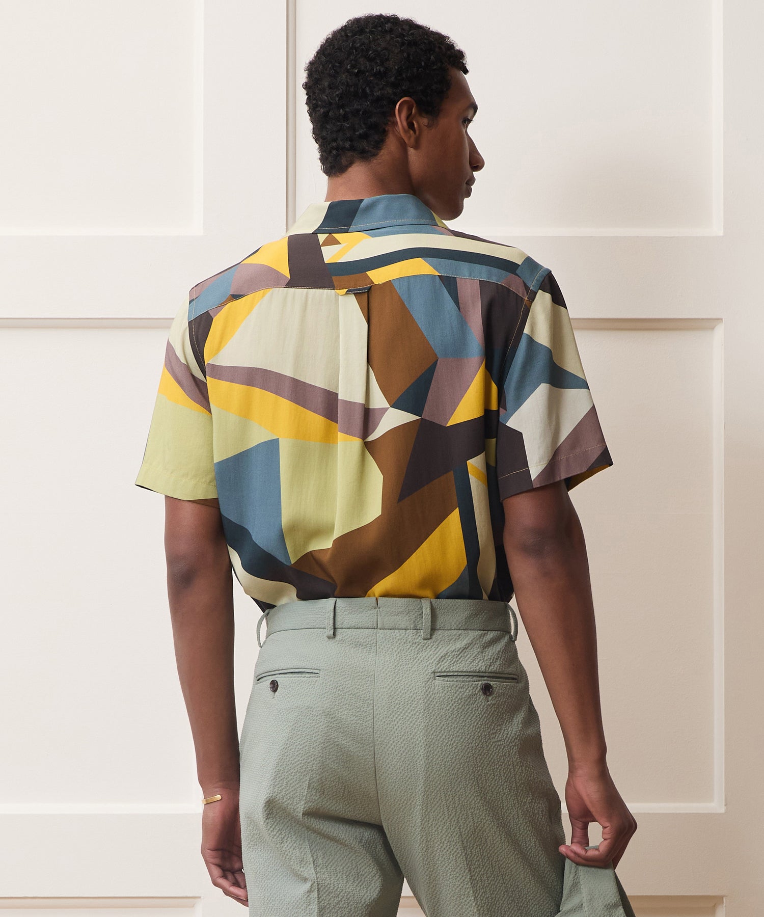 Todd Snyder Geometric Capri Shirt in Multi Geo Multi