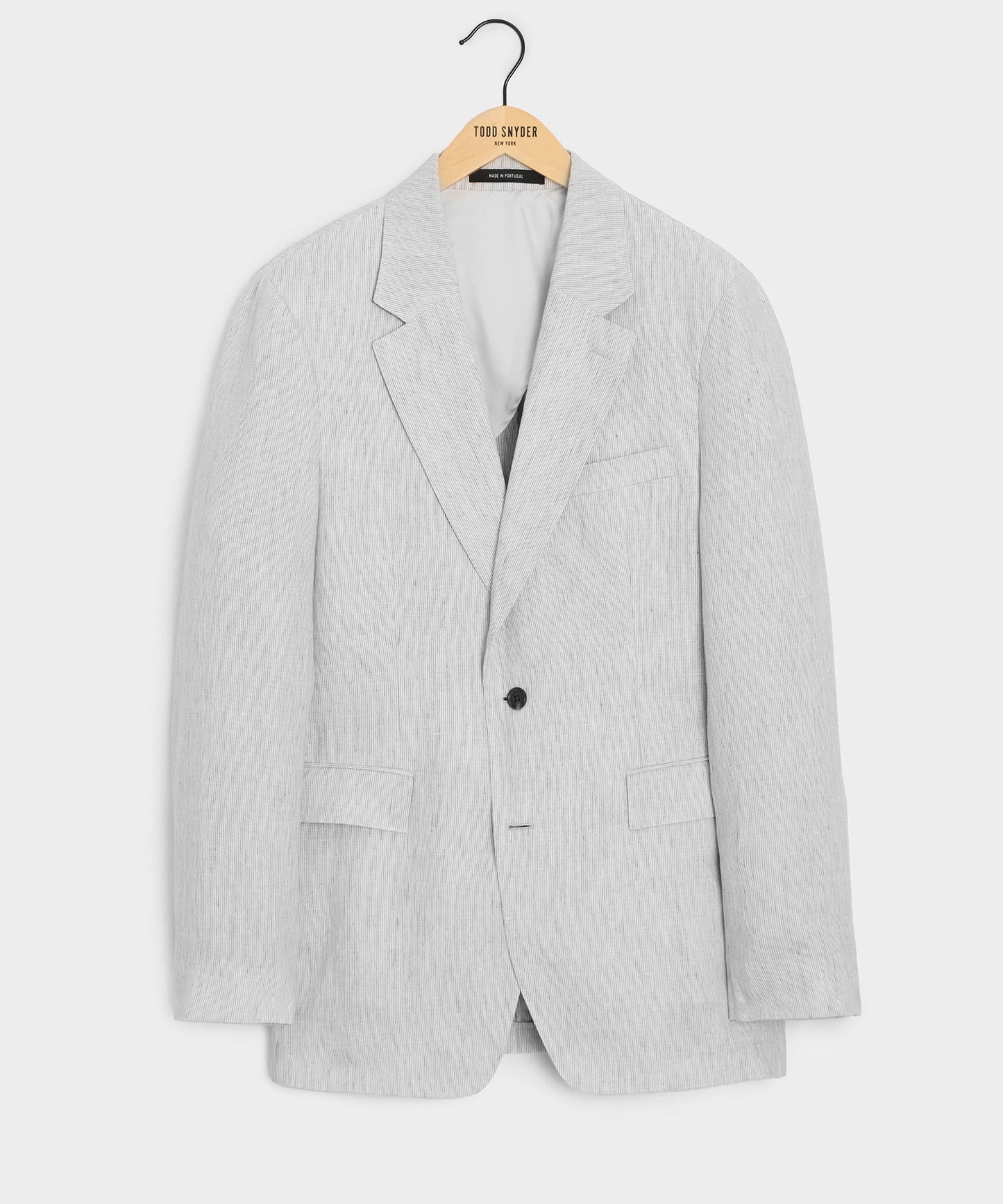 Todd Snyder Striped Italian Linen Sutton Jacket in Light Grey Stripe Light Grey